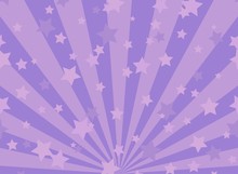 Sunlight Horizontal Background. Purple And Violet Color Burst Background With Shining Stars.