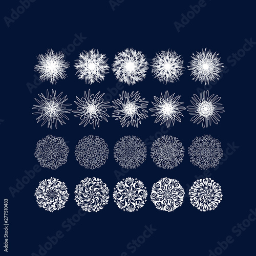 Assorted snowflake winter set for xmas and NY