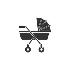Poster - Baby stroller icon template black color editable. Baby stroller symbol vector sign isolated on white background. Simple logo vector illustration for graphic and web design.
