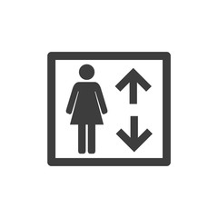 Poster - Lift icon template black color editable. Lift symbol vector sign isolated on white background. Simple logo vector illustration for graphic and web design.