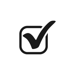 Wall Mural - check mark. check mark icon in square. check mark black icon. isolated on white background