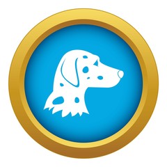 Canvas Print - Dalmatians dog icon blue vector isolated on white background for any design