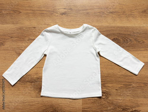 Download Blank White T Shirt Mock For Kids Tshirt Clothing Mock Up Stock Photo Adobe Stock
