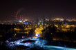 Gdańsk stocznia żurawie przemysł noc panorama nocą