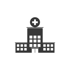 Aufkleber - Hospital icon template black color editable. Hospital symbol vector sign isolated on white background. Simple logo vector illustration for graphic and web design.