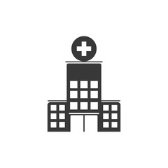 Leinwandbilder - Hospital icon template black color editable. Hospital symbol vector sign isolated on white background. Simple logo vector illustration for graphic and web design.