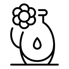 Sticker - Flower vase icon. Outline flower vase vector icon for web design isolated on white background