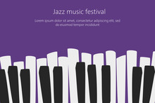 Music Festival Poster Template With Piano Keys.