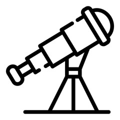 Sticker - School telescope icon. Outline school telescope vector icon for web design isolated on white background