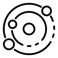 model of planetary motion icon. outline model of planetary motion vector icon for web design isolate