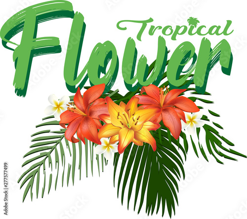 Trendy fashion Flower text design pattern