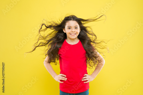 Kid Cute Face With Adorable Curly Hairstyle Little Girl