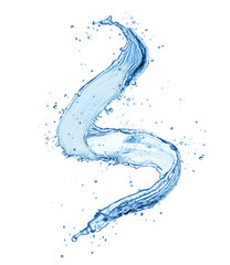Poster - Water spiral splash isolated on white background