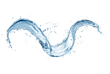Poster - Water wave splash isolated on white background