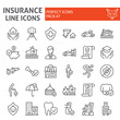 © amin268 - Insurance line icon set, healthcare symbols collection, vector sketches, logo illustrations, life and business protection signs linear pictograms package isolated on white background.