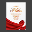 Grand Opening ceremony red silk ribbon poster banner
