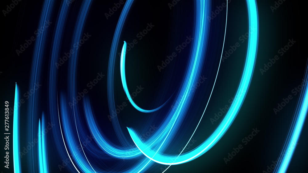 Abstract spiral rotating glow lines, computer generated background, 3D rendering background. - obrazy, fototapety, plakaty 