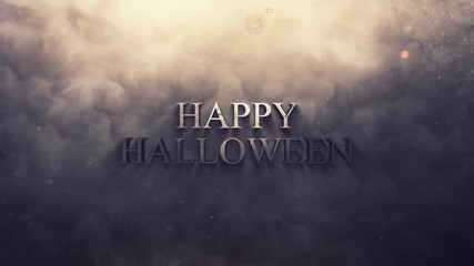 Canvas Print - happy halloween grunge smoke and fire 4k loop features smoke, sparks, and fire with the words happy 