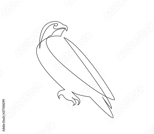 Continuous Line Drawing Of Falcon Bird Buy This Stock