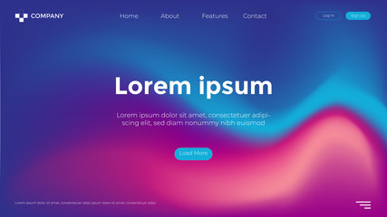 Landing Page Template Design for Website. Abstract Trendy and Modern Elegant Gradient color Backgrounds.