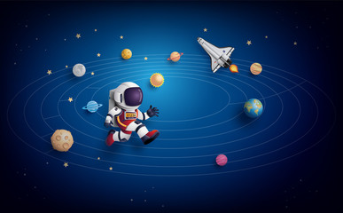 Wall Mural - astronaut astronaut floating in the stratosphere .