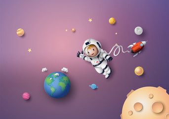 Wall Mural - astronaut astronaut floating in the stratosphere .