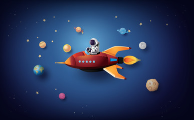 astronaut astronaut floating in the stratosphere .