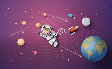 Wall Mural - astronaut astronaut floating in the stratosphere .