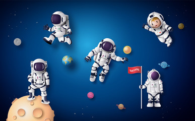 astronaut astronaut floating in the stratosphere .