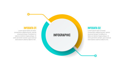 business infographic template design element with circle half process. vector business concept with 