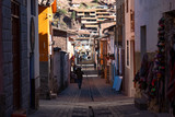 Fototapeta Uliczki - Houses and narrow streets at Pisac in Scared Valley of the Incas.