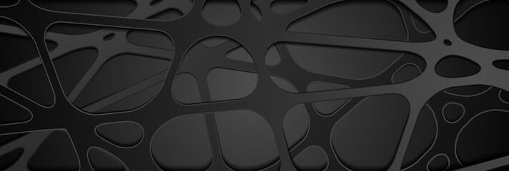 Black papercut stripes abstract corporate background