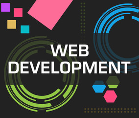 Wall Mural - Web Development Dark Colorful Technology Background Square 