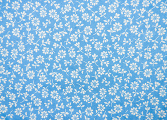 Wall Mural - fabric with flower pattern useful for texture. beautiful antique vintage blue floral fabrics texture