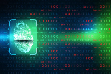 fingerprint scanning technology concept 2d illustration