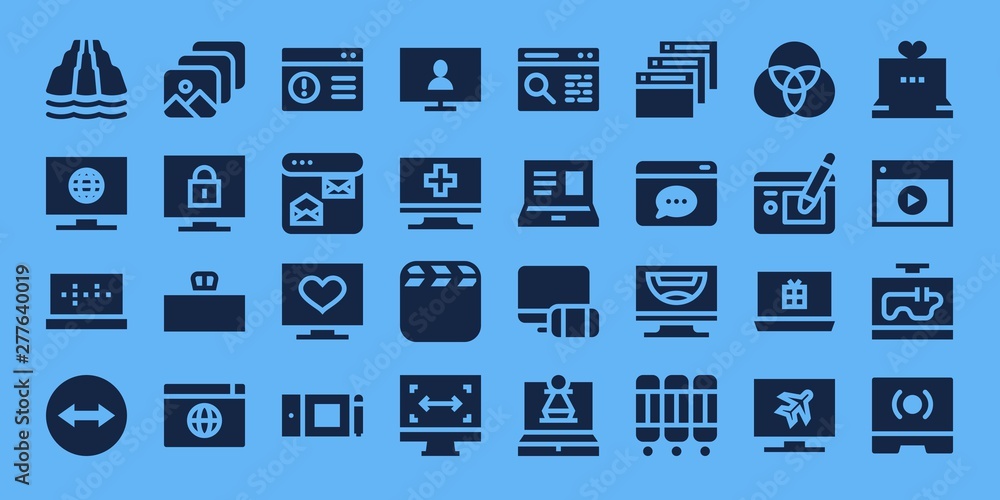 screen icon set Stock Vector | Adobe Stock
