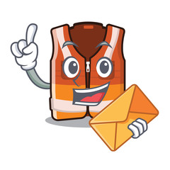 Sticker - With envelope safety vest hanging on mascot wall