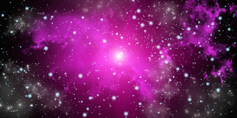 Wall Mural - purple bright space nebula. cosmic cluster of stars. outer space background