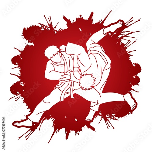 Obrazy Judo  wektor-graficzny-kreskowka-akcja-judo