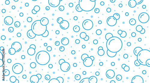 Fotografía Bubbles vector seamless pattern with flat line icons