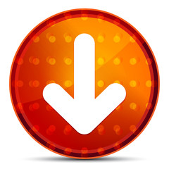 Wall Mural - Down arrow icon Nightly Orange Round Button