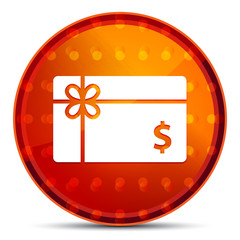 Canvas Print - Gift card dollar sign icon Nightly Orange Round Button