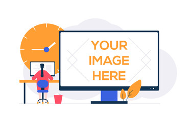 Wall Mural - Time management - flat design style colorful illustration