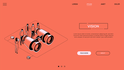 Wall Mural - business vision - line design style isometric web banner