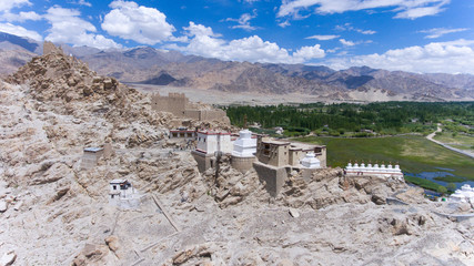Wall Mural - The Shey Monastery or Gompa and the Shey Palace complex are structures located on a hillock in Shey, 15 kilometres to the south of Leh in Ladakh, northern India on the Leh-Manali road.