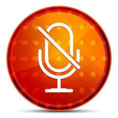 Wall Mural - Mute microphone icon Nightly Orange Round Button