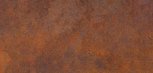 Panoramic Grunge Rusted Metal Texture, Rust And Oxidized Metal Background. Old Metal Iron Panel.