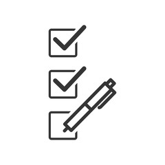 Aufkleber - Survey icon template black color editable. Survey symbol vector sign isolated on white background. Simple pictogram for graphic and web design