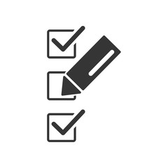 Aufkleber - Survey icon template black color editable. Survey symbol vector sign isolated on white background. Simple pictogram for graphic and web design