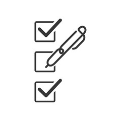 Aufkleber - Survey icon template black color editable. Survey symbol vector sign isolated on white background. Simple pictogram for graphic and web design
